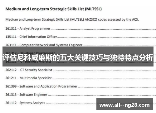 评估尼科威廉斯的五大关键技巧与独特特点分析
